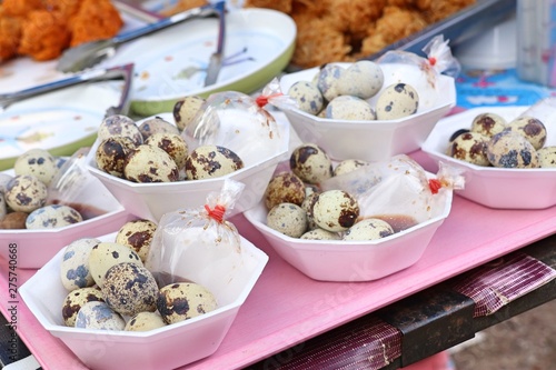 Quail eggs at street food