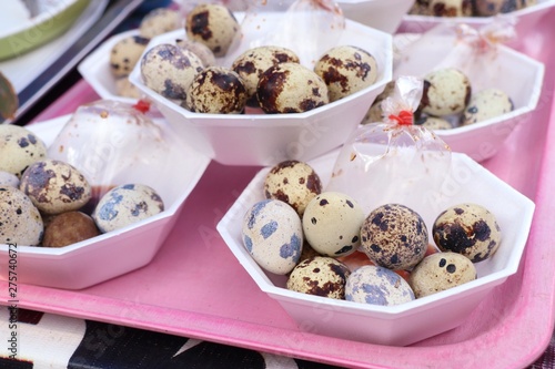 Quail eggs at street food