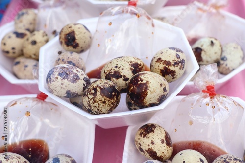 Quail eggs at street food