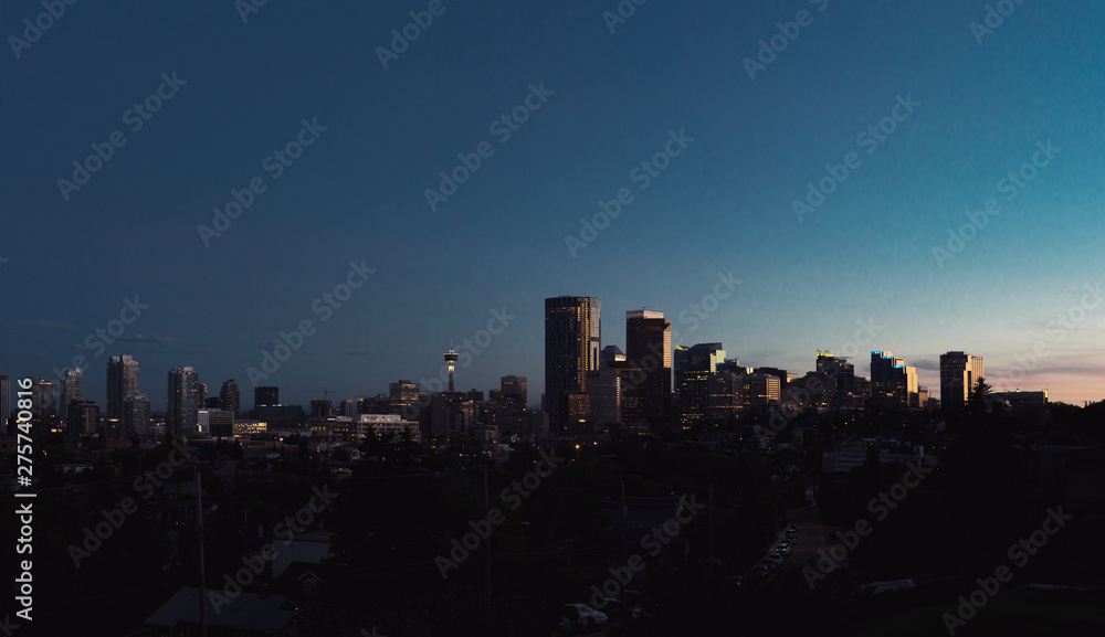 Fototapeta premium new york skyline at sunset