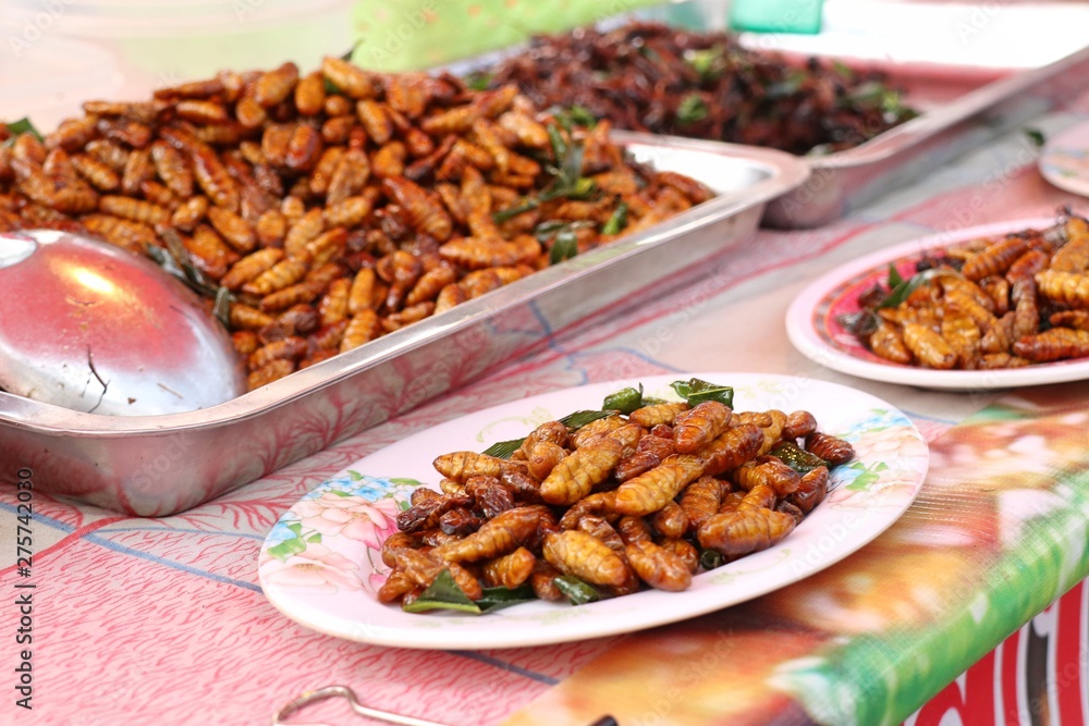 Fried insect at street food