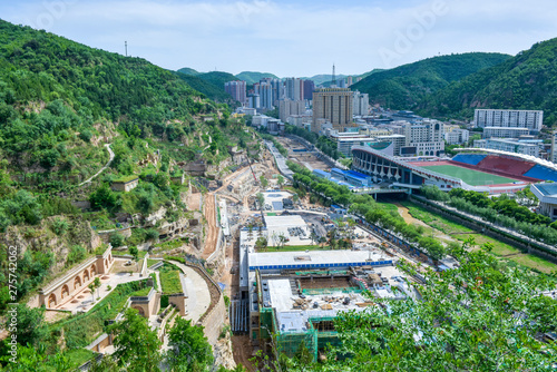 Yan'an City - May 23, 2018, Photographed at Baota Mountain, Yan'an City, Shaanxi Province, China