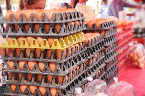 Hen egg in the market