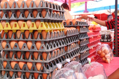Hen egg in the market