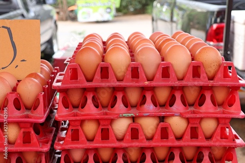 Hen egg in the market