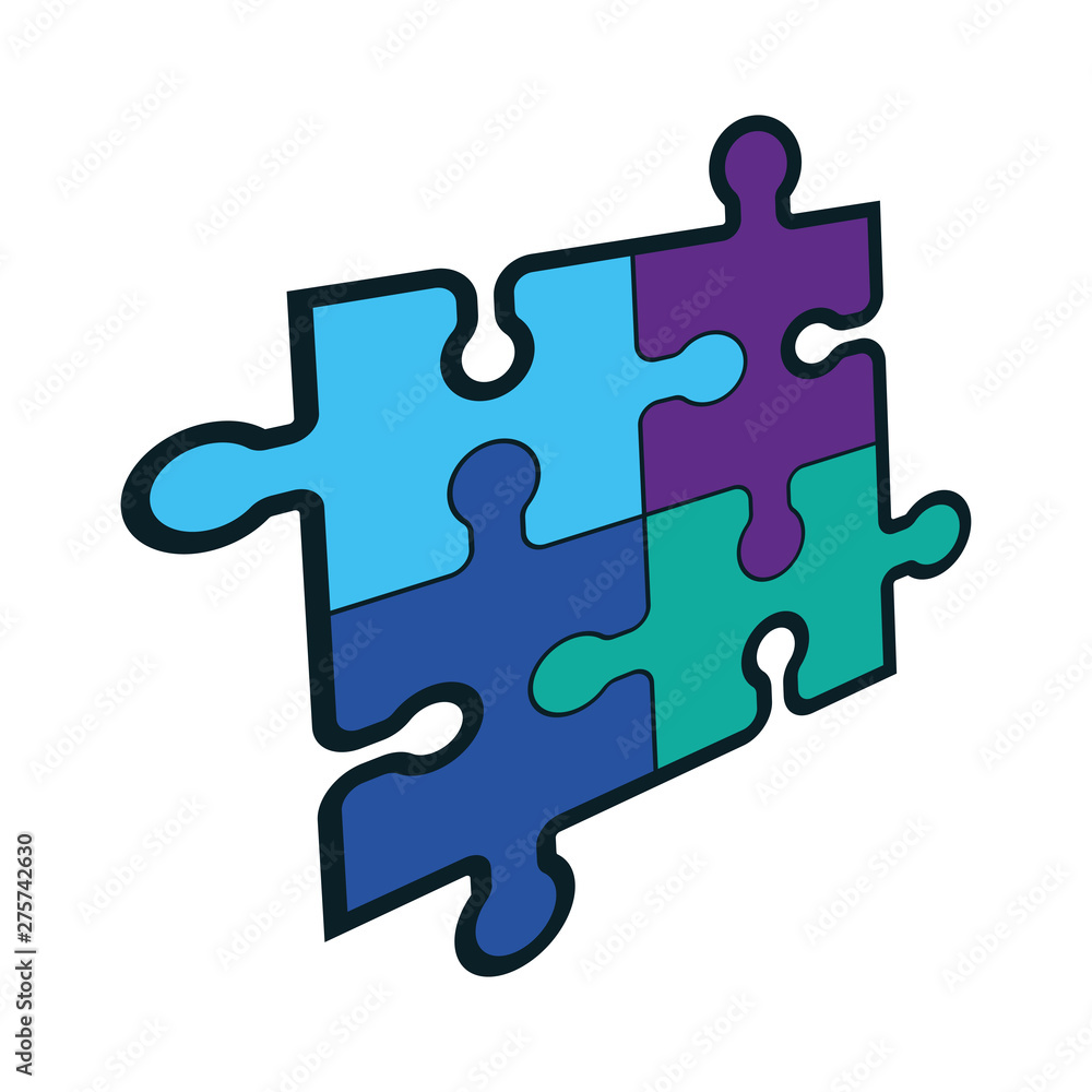 Four piece puzzle. 4 step process diagram. Four section. Square schedule diagram. Isolated, white. Illustration Four piece puzzle. 4 step process diagram. Four section. Square schedule diagram. Isolated, white. Illustration