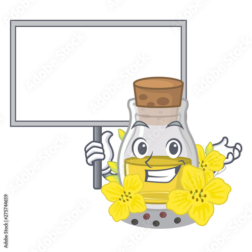 Bring board canola seed oil isolated in mascot