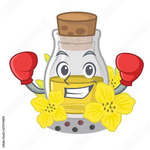 Boxing canola seed oil isolated in mascot