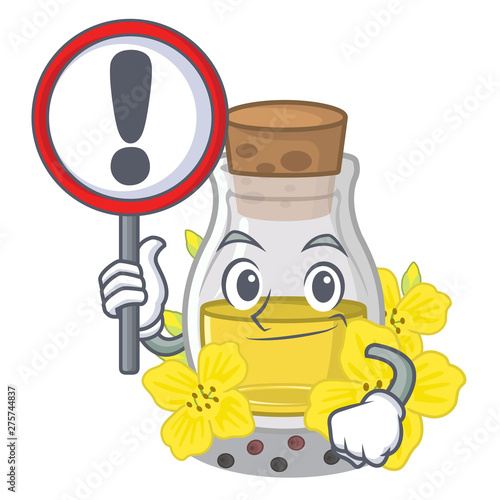 With sign canola seed oil isolated in mascot