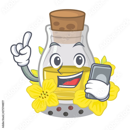With phone canola seed oil isolated in mascot
