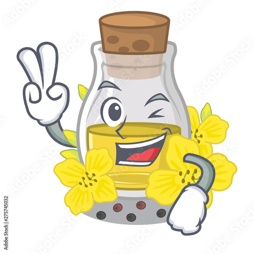 Two finger canola seed oil packaged in carton bottle