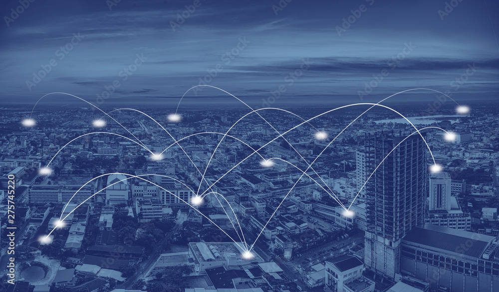 Fototapeta premium smart city and communication network