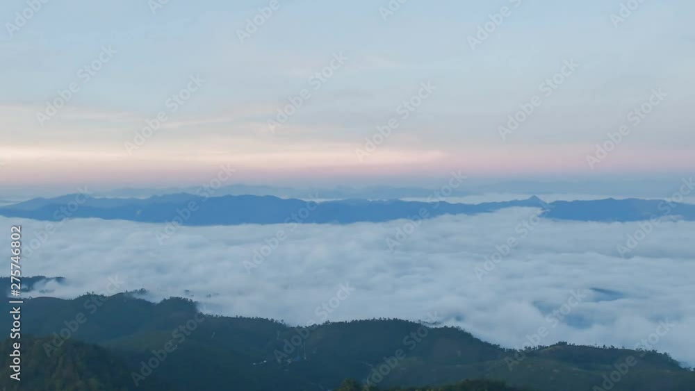 The dance of the mist at dawn. The dance of the mist in the early morning at dawn The dance of the mist at dawn. The dance of the mist in the early morning at dawn