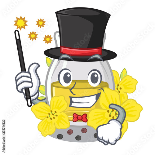 Magician canola seed oil on a cartoon
