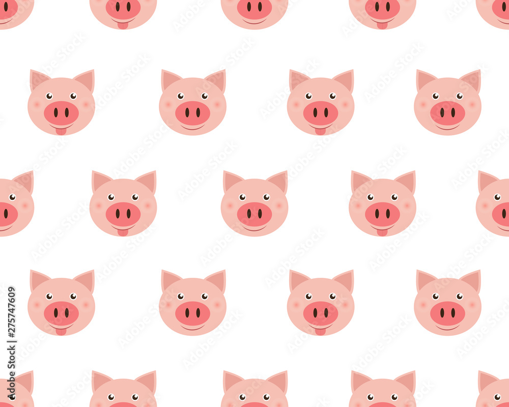Vector illustration of cute face pigs isolated on white background. Vector illustration of cute face pigs isolated on white background.