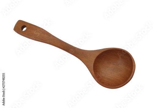 Wooden spoon isolated on white background