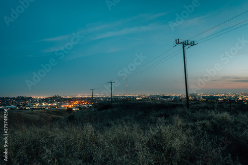 View from Ascot Hills Park at night, in Los Angeles, California