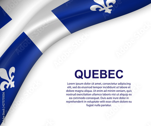 waving flag of Quebec