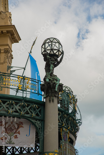 PRAGUE,CZECH REPUBLIC: Municipal House -Smetana Hall- a celebrate concert venue in Old Town Prague near Powder Gate.