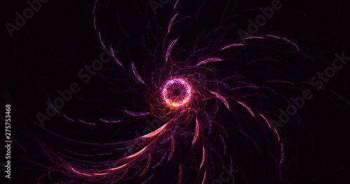 3D rendering abstract red fractal light background