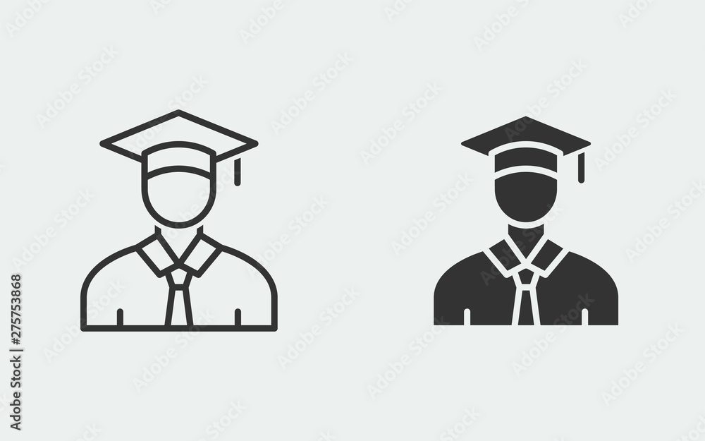 Graduation cap vector icon for graphic and web design. Graduation cap vector icon for graphic and web design.