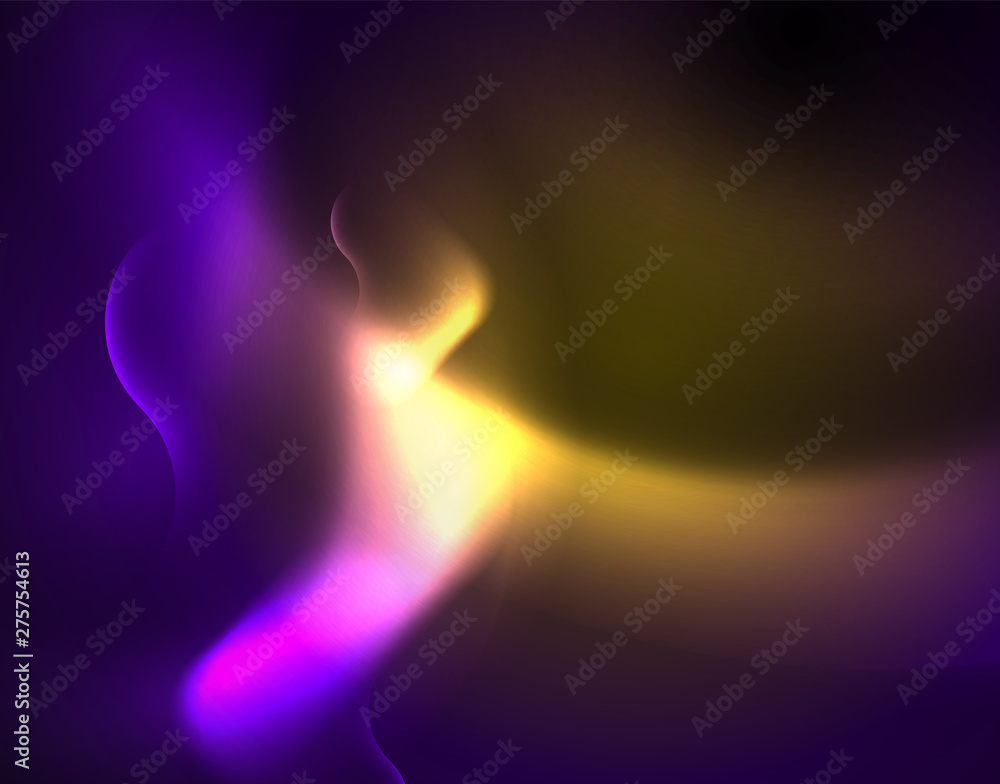 Shiny metallic neon waves vector design Shiny metallic neon waves vector design
