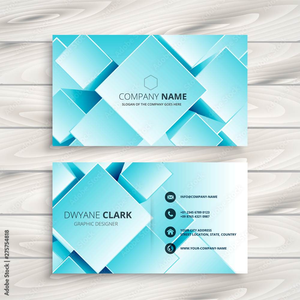 blue geometric business card design blue geometric business card design