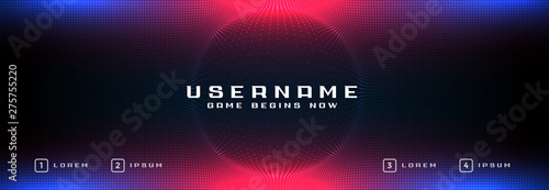 technology banner or header with particle effect