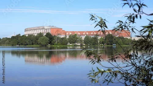 NUREMBERG, GERMANY - JUNE 13, 2019: Panoramic view with Congress Hall (Kongresshalle) and Documentation Center as part of the former Nazi party rally grounds. (Reichsparteitag). photo