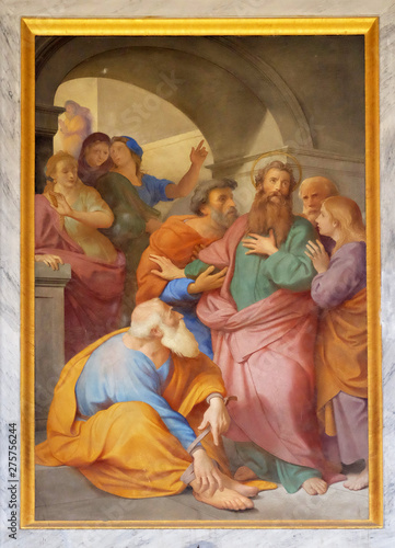 The fresco with the image of the life of St. Paul: Paul is Warned about the Jerusalem Mob, basilica of Saint Paul Outside the Walls, Rome, Italy  © zatletic