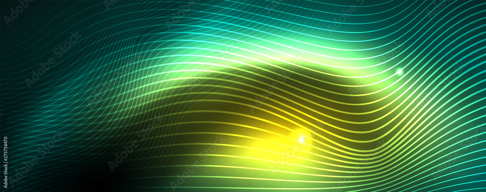 Shiny neon vector wave line abstract background, motion concept Shiny neon vector wave line abstract background, motion concept