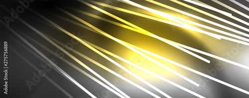 Color light with lines, outer space background, bright rays