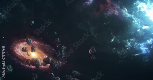 Four animated asteroid scenes.  The orginals were licensed through Envato elements. photo