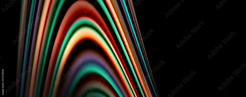 Fluid color rainbow style wave abstract background, techno modern design on black Fluid color rainbow style wave abstract background, techno modern design on black