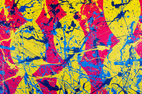 Vector illustration of abstract oil painting background. Multicolored bright texture with brush strokes in warm and vivid colors, can be use as wallpaper, layout, banner or web sites.