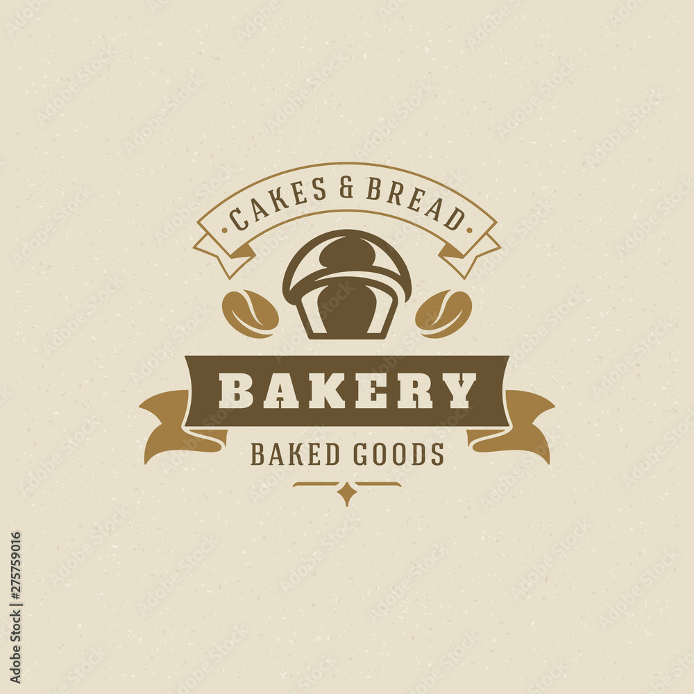 Naklejka premium Bakery badge or label retro vector illustration.