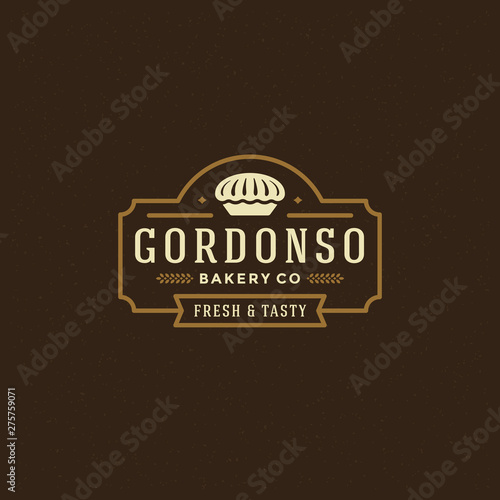 Bakery badge or label retro vector illustration.