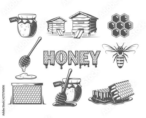Set of elements of the honey