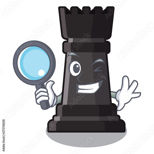 Detective rook chess isolated in the mascot