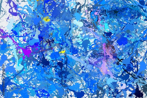 Drip abstract painting. Modern style of painting. Style of drip painting. Pal...
