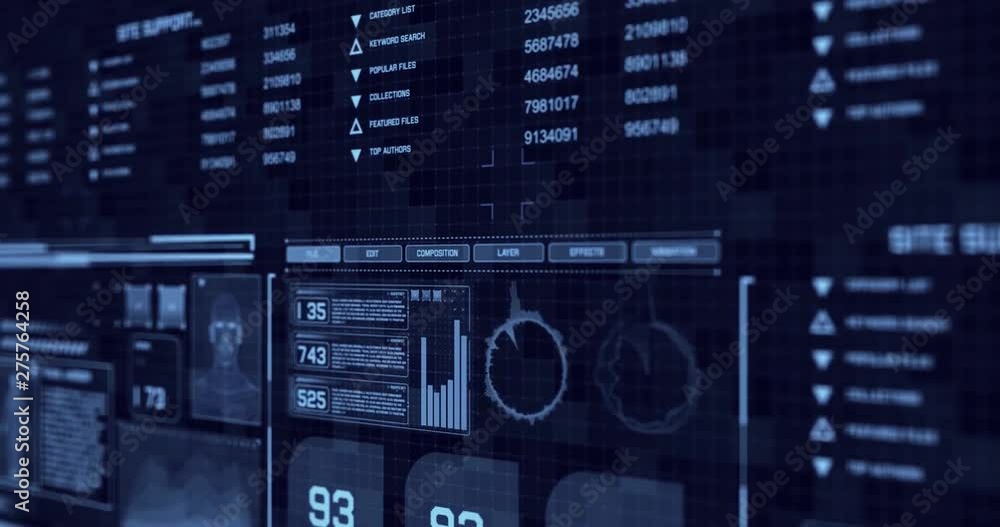 Animated scene of blue HUD displays. The originals were licensed through Envato elements. Animated scene of blue HUD displays. The originals were licensed through Envato elements.