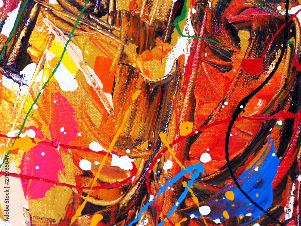 Fototapeta premium Oil paint colorful brush stroke splash drop sweet colors abstract background and texture. 