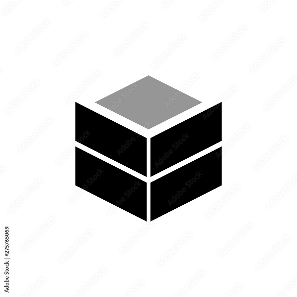 Shipping cardboard box or container flat icon Shipping cardboard box or container flat icon