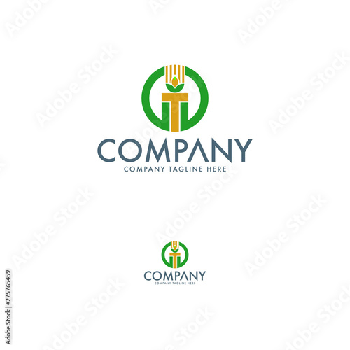 Circle Letter GTG Logo, Agriculture Logo design template.