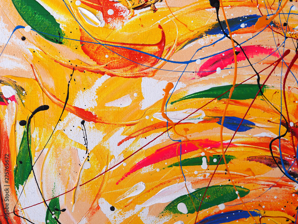 Obraz premium Oil paint colorful brush stroke splash drop sweet colors abstract background and texture. 