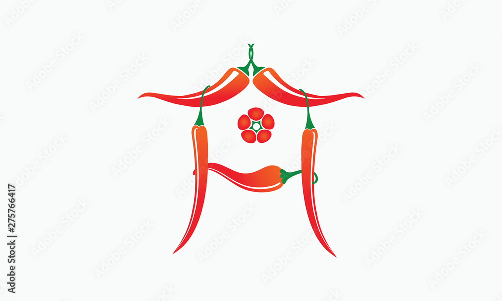 Chili house logo design template Stock Vector Adobe Stock
