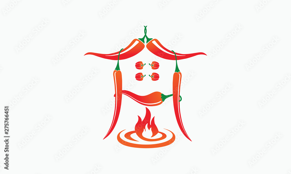Chili house logo design template Stock Vector Adobe Stock