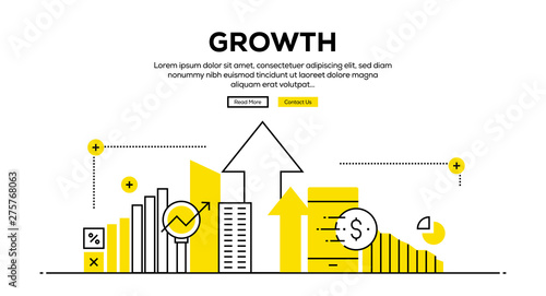 GROWTH FLAT LINE WEB BANNER DESIGN