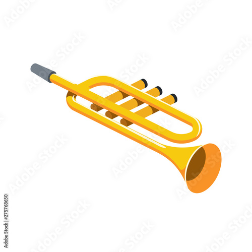 Wind instrument. Vector 3d isometric color icon new flat style. Creative illustration, idea for infographics.