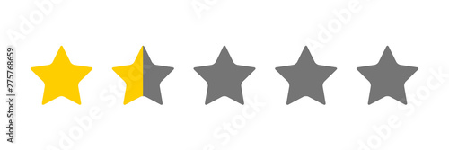 One And A Half Star Rating Illustration Vector